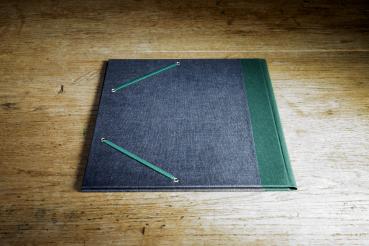 Orchestra sheet music folder with green canvas back, strong and durable